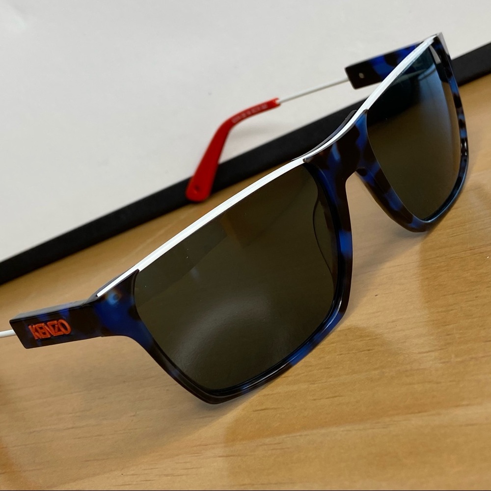 BNIP KENZO Paris Blue Tortoise Frame Glasses - Picture 14 of 16